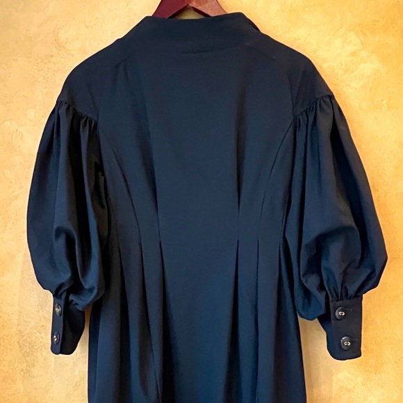 Badgley Mischka Black Midi Dress with Balloon Sleeves - Picture 13 of 14